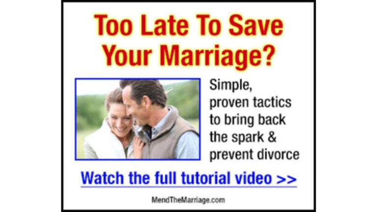 Too Late To Save Your Marriage?